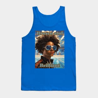 Brown and Brilliant Swimmer Tank Top